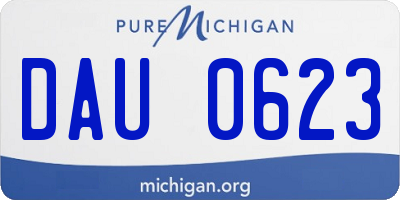 MI license plate DAU0623