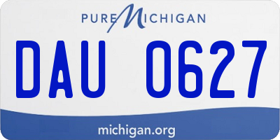 MI license plate DAU0627