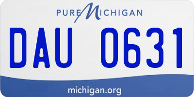 MI license plate DAU0631