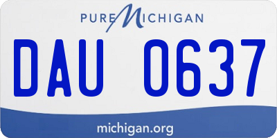 MI license plate DAU0637