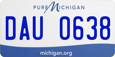 MI license plate DAU0638