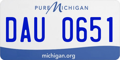MI license plate DAU0651