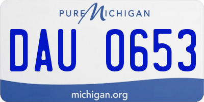 MI license plate DAU0653