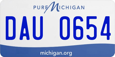 MI license plate DAU0654