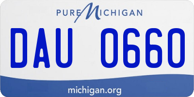 MI license plate DAU0660