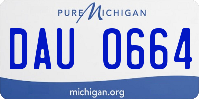 MI license plate DAU0664