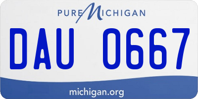 MI license plate DAU0667