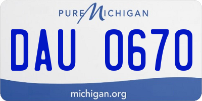 MI license plate DAU0670
