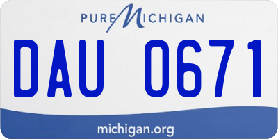 MI license plate DAU0671