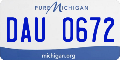 MI license plate DAU0672