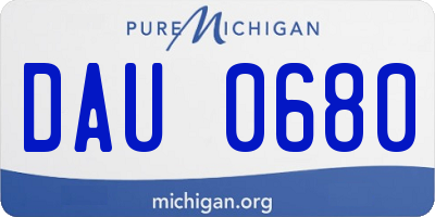 MI license plate DAU0680