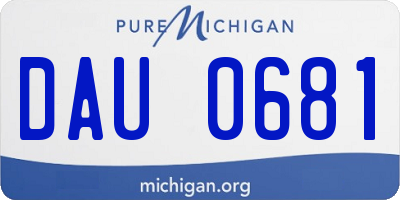 MI license plate DAU0681