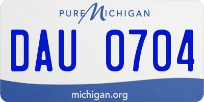 MI license plate DAU0704