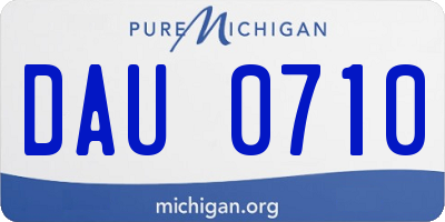 MI license plate DAU0710