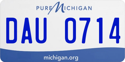 MI license plate DAU0714