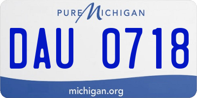 MI license plate DAU0718