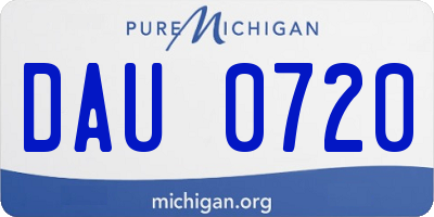 MI license plate DAU0720