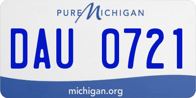 MI license plate DAU0721
