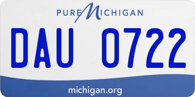 MI license plate DAU0722