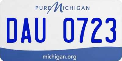 MI license plate DAU0723