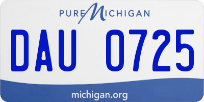 MI license plate DAU0725