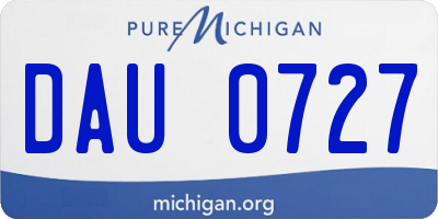 MI license plate DAU0727