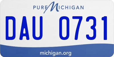 MI license plate DAU0731