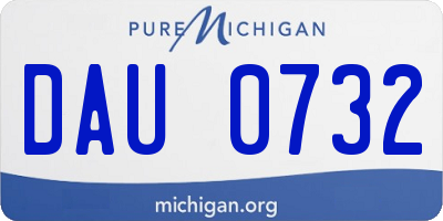 MI license plate DAU0732