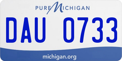 MI license plate DAU0733