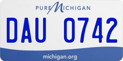 MI license plate DAU0742