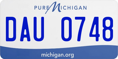 MI license plate DAU0748