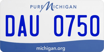 MI license plate DAU0750