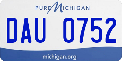 MI license plate DAU0752