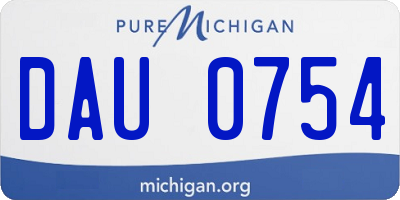 MI license plate DAU0754