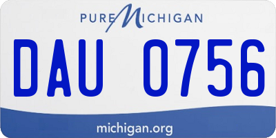MI license plate DAU0756