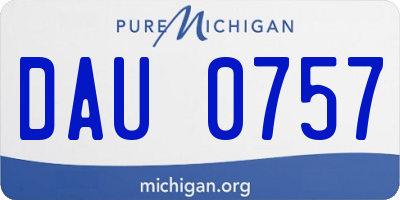 MI license plate DAU0757