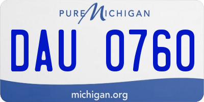 MI license plate DAU0760