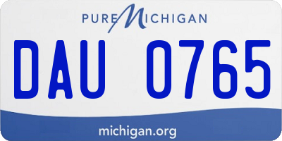 MI license plate DAU0765