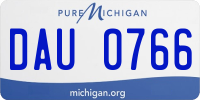 MI license plate DAU0766