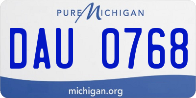 MI license plate DAU0768