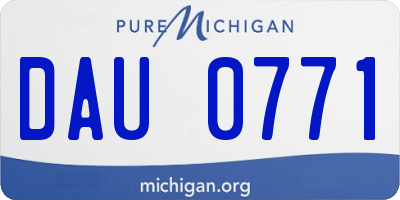MI license plate DAU0771