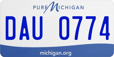 MI license plate DAU0774