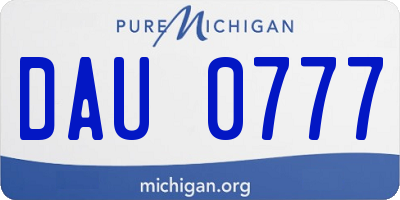 MI license plate DAU0777