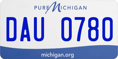 MI license plate DAU0780