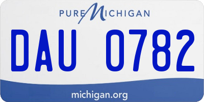 MI license plate DAU0782
