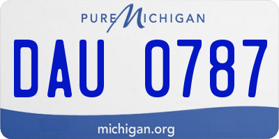 MI license plate DAU0787