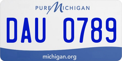 MI license plate DAU0789