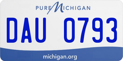 MI license plate DAU0793