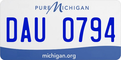 MI license plate DAU0794