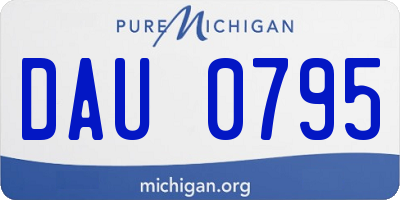 MI license plate DAU0795